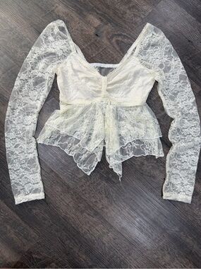 Vintage-Inspired Ivory Lace Corset Top